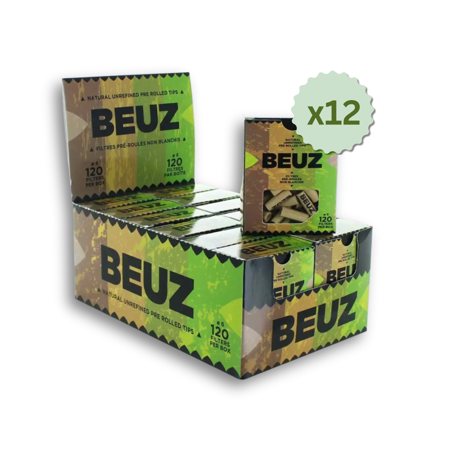 12 Boites de 120 filtres en carton